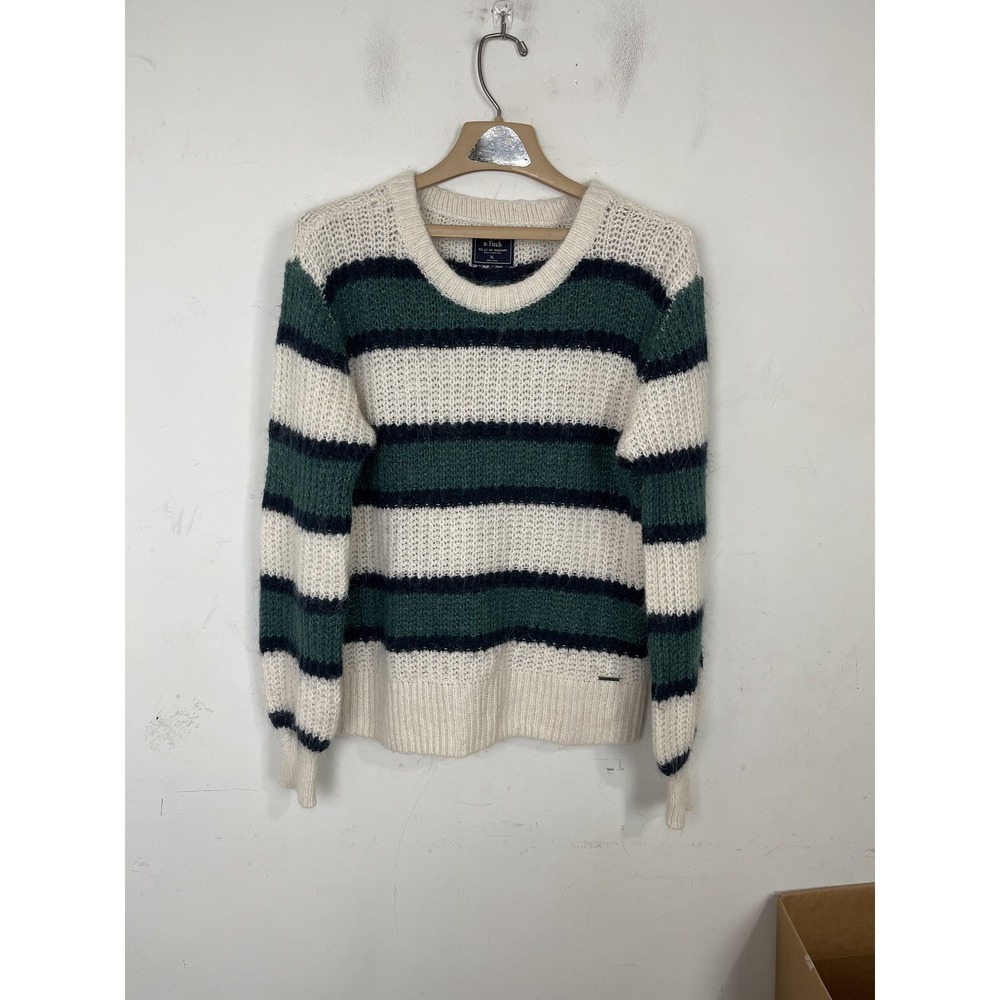 Abercrombie & Fitch Womens Sweater XL Wool Alpaca Striped Academia‎ Rugby Cozy